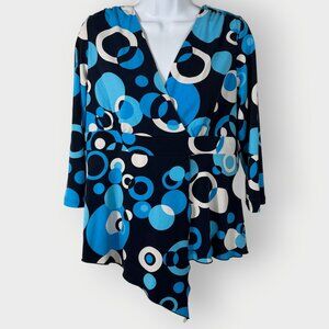 Vtg Y2K Fairy Baby Doll Top | Blue Teal Asym Hem | USA Paper Tag | Whimsical